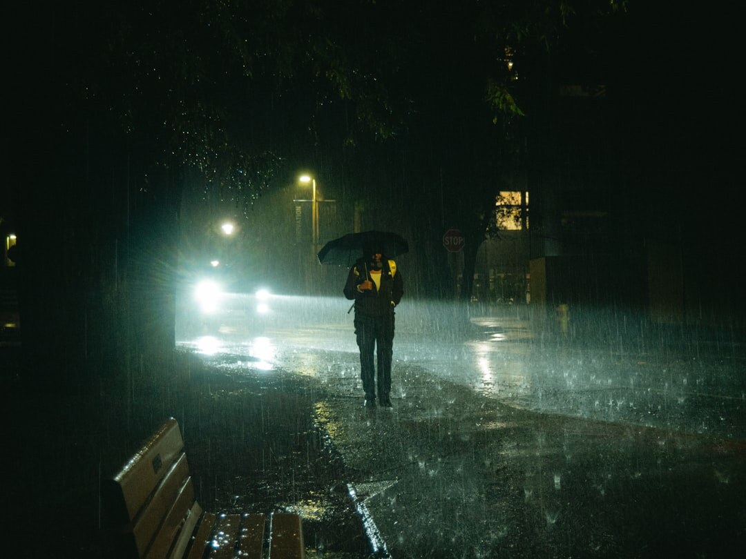 mysterious detective in rain