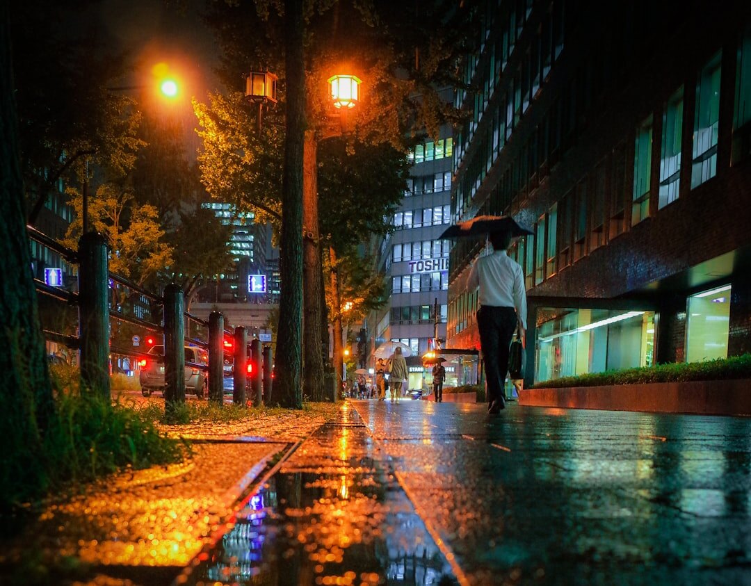 mysterious detective in rain